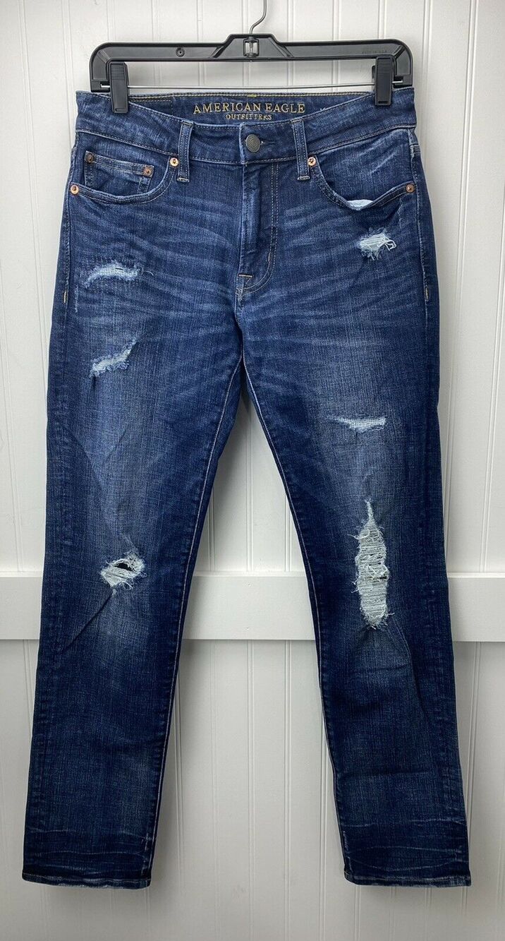 American Eagle Jeans Mens 29 Slim Straight Extreme Flex 4 Denim Jeans EUC